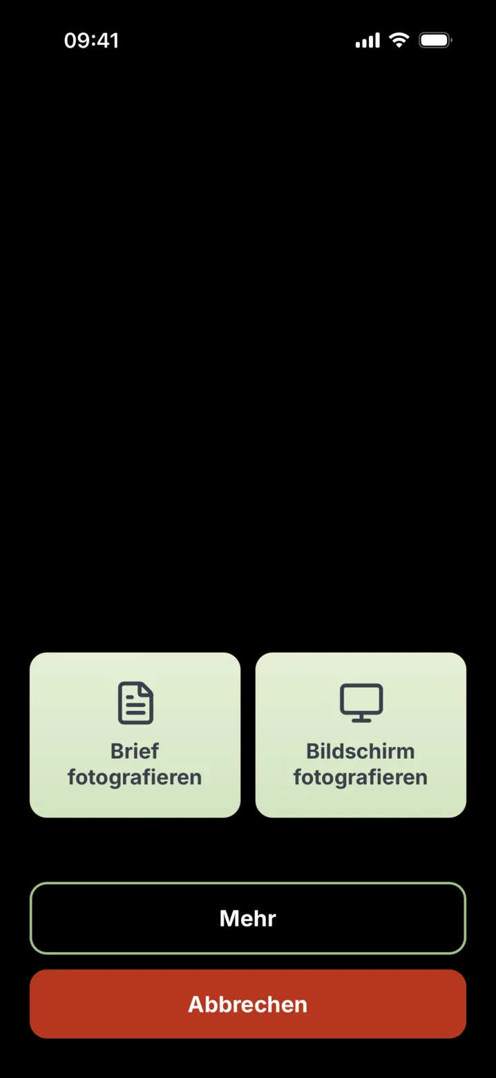Scanner: einen Brief abfotografieren